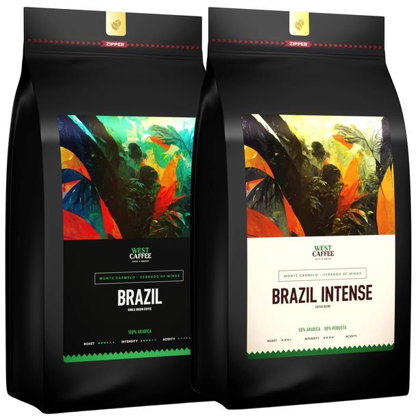 Kawa Ziarnista Brazil + Cest La Vie ZESTAW 2kg Świeżo Wypalona