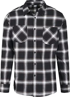 Koszule męskie - Urban Classics Koszula męska na co dzień, Wielokolorowa (czarno-biała 00826), XS - grafika 1