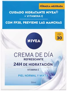 Kremy do twarzy - Dzienny krem do twarzy Nivea Cuidado De Día Hidratante SPF30 Piel Normal Y Mixta 50 ml (4005900736901) - grafika 1