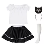 Stroje karnawałowe - ZESTAW KOTEK CZARNO-BIAŁY 116-128 5el - miniaturka - grafika 1