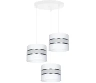 Lampy sufitowe - Żyrandol na lince CORAL 3xE27/60W/230V biały/chrom śr. 45 cm - miniaturka - grafika 1