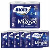 Papier toaletowy - Papier toaletowy 3 warstwowy Mola Milove 4 sztuki (300 listków) x 7 opakowań - miniaturka - grafika 1