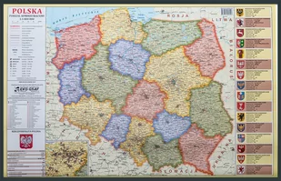 EkoGraf, Polska mapa ścienna administracyjna na podkładzie do wpinania - pinboard, 1:1 800 000 - Mapy i plansze edukacyjne - miniaturka - grafika 1