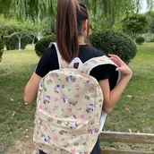 Plecaki - Fsu Nowy plecak Kawaii Hello Kitty Kt Tornistry Plecak dla dzieci Lekki plecak o dużej pojemności Student Travedl Torby damskie hello kitty backpack - miniaturka - grafika 1