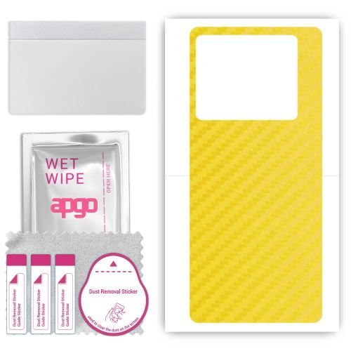 folia naklejka skórka strukturalna na TYŁ do Infinix Zero 30 - Carbon Żółty - apgo SKINS