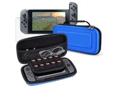 Akcesoria do Nintendo - Etui futerał pokrowiec Alogy do konsoli Nintendo Switch Niebieskie 02 + Szkło - miniaturka - grafika 1