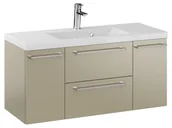 Szafki łazienkowe - Szafka Wisząca Z Umywalką RON 100 cm D - Cappuccino Mat - Uchwyty Chromowane - miniaturka - grafika 1