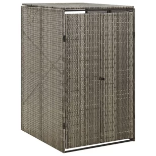 vidaXL Osłona na kosz na śmieci, szara, 70x80x117 cm, polirattan - Kosze na śmieci - miniaturka - grafika 1
