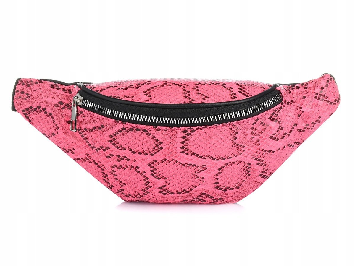 Neonowa nerka puder saszetka biodrówka eko pyton różowa Q20