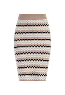 faina Spódnica midi z dzianiny damska 11026719, Beżowy, wielokolorowy, XL - Spódnice - miniaturka - grafika 1
