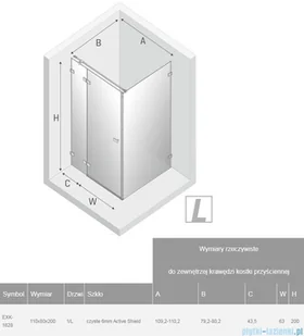 New Trendy Avexa Black 110x80x200 EXK-1828 - Kabiny prysznicowe - miniaturka - grafika 4