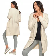 Swetry damskie - Kardigan Damski Długi Sweter Ciepły Narzutka z Kieszeniami MORAJ XS/S - miniaturka - grafika 1