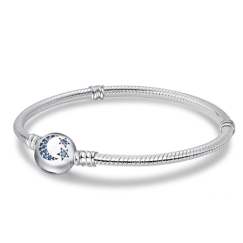 Bransoletka modułowa baza do Charms SREBRO 925 Gwiazdy Księżyc 16 cm