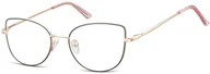 Okulary korekcyjne, oprawki, szkła - Sunoptic Okulary oprawki korekcyjne kocie oczy zerówki L119A złoto-czarne - miniaturka - grafika 1