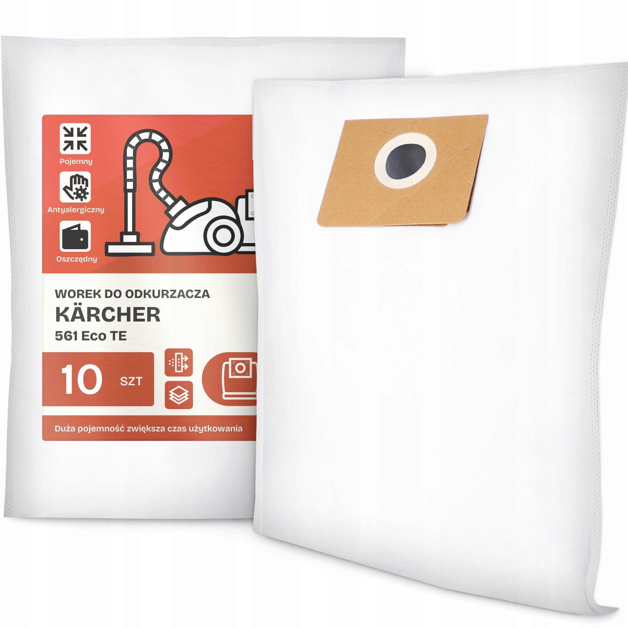 10x Worek do Odkurzacza Kärcher 561 Eco Te Flizelinowy Duży Torba Worki G9
