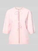Swetry damskie - Kardigan o kroju regular fit z wiązaniem model ‘SIMONI’ - miniaturka - grafika 1