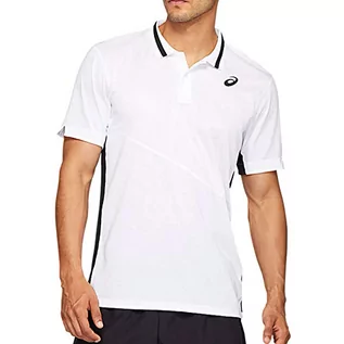 Koszulki męskie - aSICS Męska koszulka polo Club M biały Wysoki połysk biały XS 2041A086 - grafika 1
