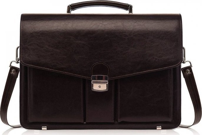 SKÓRZANA AKTÓWKA TECZKA NA DOKUMENTY SOLOME BRĄZOWA