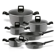 Zestawy garnków i patelni - Komplet garnków non stick ZESTAW 4 GARNKI INDUKCJA PATELNIA MARMUROWA x2 Konighoffer - miniaturka - grafika 1