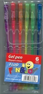 Długopisy - Titanum Długopis żelowy Fun &amp Joy fluo 6 kolorów - miniaturka - grafika 1