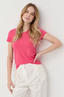 Koszulki i topy damskie - Patrizia Pepe t-shirt damski kolor różowy - grafika 1