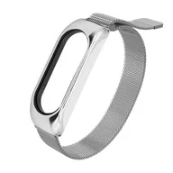 Akcesoria do smartwatchy - Hurtel Zamienna metalowa opaska bransoleta pasek do Xiaomi Mi Band 5 / Mi Band 4 / Mi Band 3 srebrny - miniaturka - grafika 1