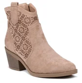 Botki damskie - Botki damskie na obcasie kowbojki jesienne beżowe S.Barski HY 42-944-40 - miniaturka - grafika 1
