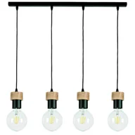 Lampy sufitowe - Britop LAMPA wisząca CLARTE 3271404 loftowa OPRAWA metalowy zwis drewno czarny - miniaturka - grafika 1