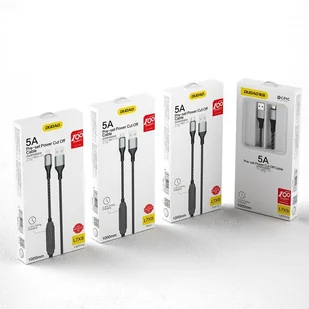 Dudao kabel USB - Lightning 5 A 1 m timer wyłącznik czasowy 1 - 5 godzin czarny (L7xsL) - Kable USB - miniaturka - grafika 4