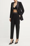 Spodnie damskie - Armani Exchange spodnie damskie kolor czarny proste high waist 6DYP35 YN5YZ - miniaturka - grafika 1