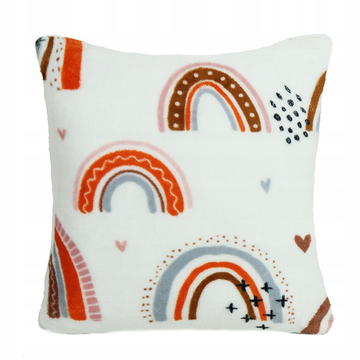 POSZEWKA NA PODUSZKĘ 40x40 CM DEKORACYJNA DLA DZIECKA MIĘKKA TĘCZA