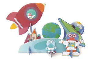 Scratch, Puzzle 2w1 -- 2D i 3D scenografia Kosmos - Puzzle - miniaturka - grafika 1