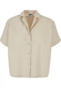 Urban Classics Ladies Linen Mixed Resort koszula damska, lniana koszula dla kobiet, dostępna w wielu różnych kolorach, rozmiary XS-5XL, trawa softseagrass, 5XL - Koszule damskie - miniaturka - grafika 1