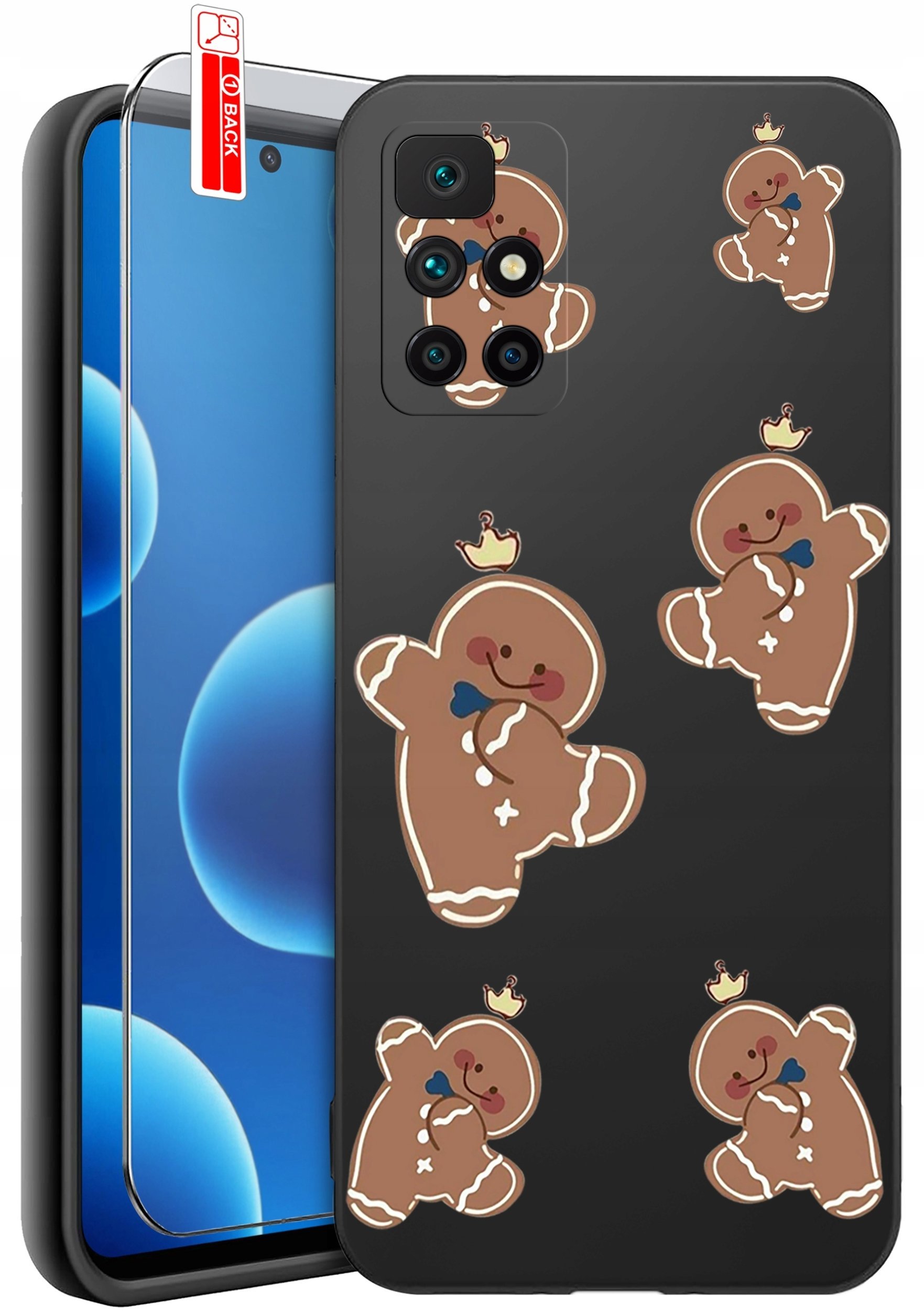 krainaGSM Etui Do Xiaomi Redmi 10 Wzory Silikonowe Matt Case + Szkło 9H