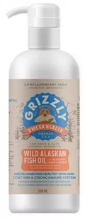 Grizzly Omega Health - olej z dzikiego łososia 500ml - Suplementy i witaminy dla psów - miniaturka - grafika 1