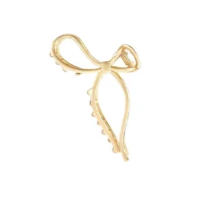 eCarla ozdobna spinka do włosów w kształcie kokardy Metalowa Złota SP328 - Ozdoby do włosów - miniaturka - grafika 1
