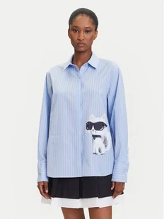 KARL LAGERFELD Koszula A3W11029 Niebieski Regular Fit - Koszule damskie - miniaturka - grafika 1