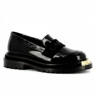 Mokasyny damskie - Czarne mokasyny damskie CARINII - Carinii - miniaturka - grafika 1