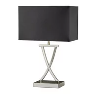 Lampy stojące - Searchlight Tekstylna lampa stołowa Club, srebrny/czarny - miniaturka - grafika 1