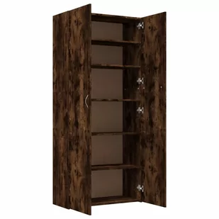 vidaXL Szafa na buty, przydymiony dąb, 80x35,5x180 cm - Wieszaki i stojaki - miniaturka - grafika 1