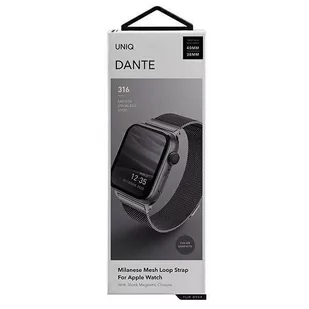 UNIQ pasek Dante Apple Watch Series 4/5/6/7/SE 40/41mm. Stainless Steel grafitowy/graphite - Akcesoria do smartwatchy - miniaturka - grafika 2