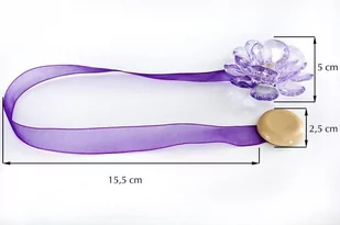 Upinacz dekoracyjny z magnesem kwiatek fioletowy x2 - Akcesoria do wystroju okien - miniaturka - grafika 1