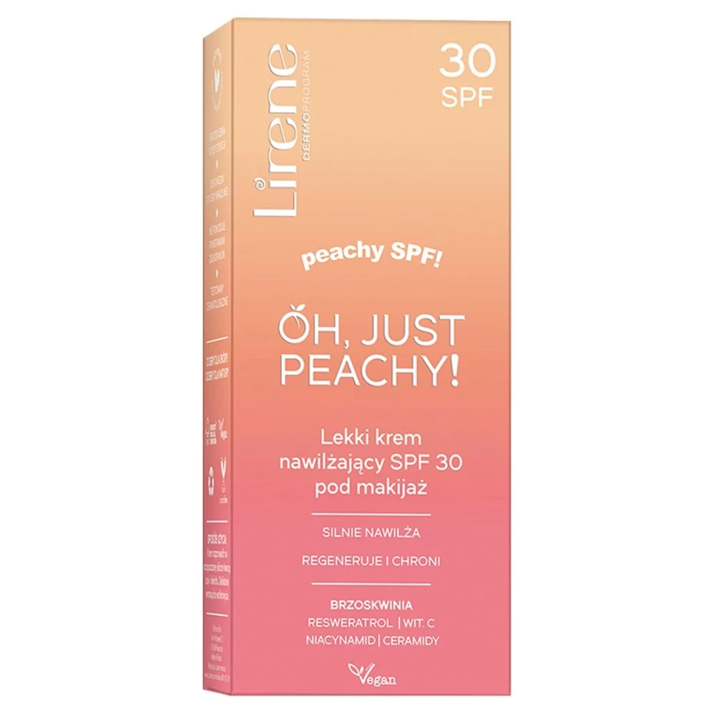 Lirene Oh Just Peachy! - lekki krem nawilżający pod makijaż SPF30 50ml