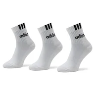 Skarpetki męskie - Skarpety wysokie unisex adidas 3-Stripes Linear Half-Crew Cushioned Socks 3 Pairs HT3437 Biały - miniaturka - grafika 1