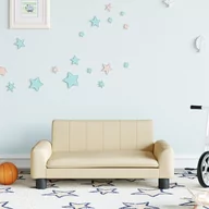 Meble do sypialni - vidaXL Sofa dla dzieci, kremowa, 70x45x30 cm, obita tkaniną - miniaturka - grafika 1