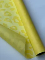Folia, papier śniadaniowy, serwetki - Folia matowa ze wzorem LAMPART, Żółty + mango - miniaturka - grafika 1