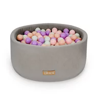 Suche baseny - Suchy basen 90x40 cm szary + 200 piłek fiolet - mięta - brzoskwinia - miniaturka - grafika 1