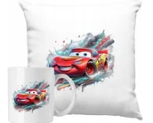 Gadżety dla niej i dla niego - ZESTAW PODUSZKA + KUBEK Bajka Auta Zygzak McQueen Pomysł Na Prezent +IMIĘ - miniaturka - grafika 1