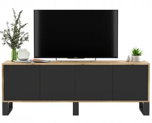 Szafka Rtv Loft Komoda Industrial Wotan czarny Mat - Szafki RTV - miniaturka - grafika 1