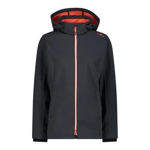 CMP damska kurtka Softshell z odpinanym kapturem, Antracyt i mak, 44 - Kurtki damskie - miniaturka - grafika 1